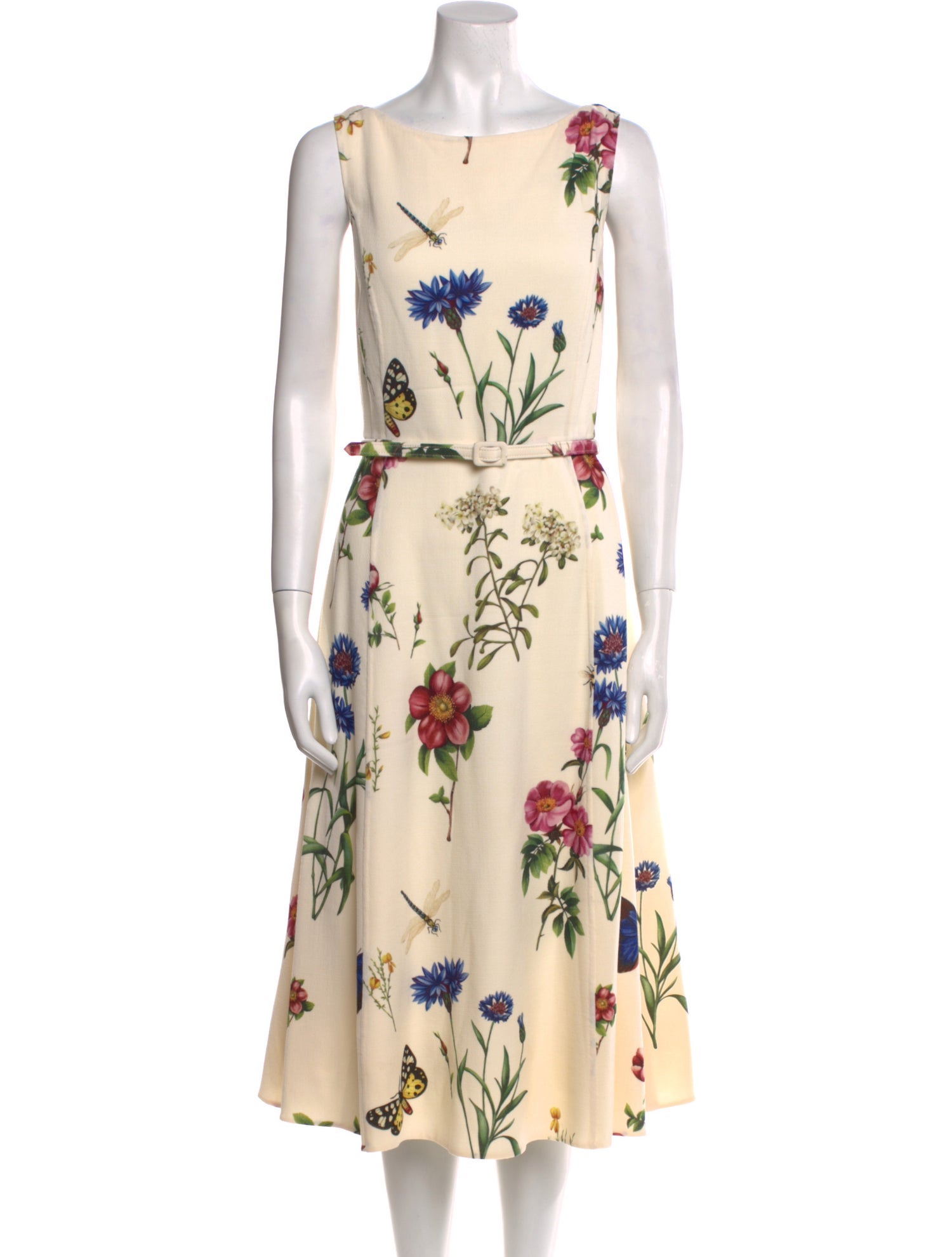 Oscar de la Renta Virgin Wool Midi Length Dress