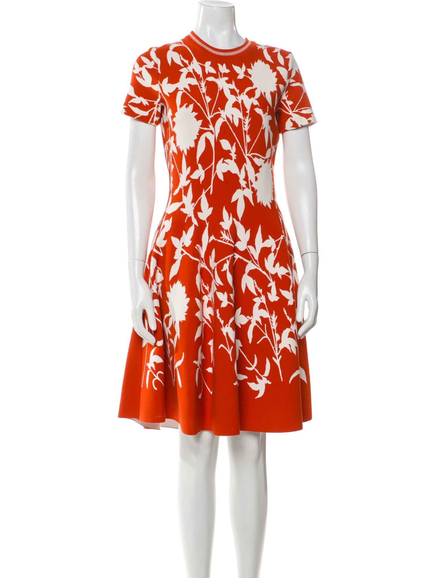 Oscar de la Renta Floral Print Knee-Length Dress