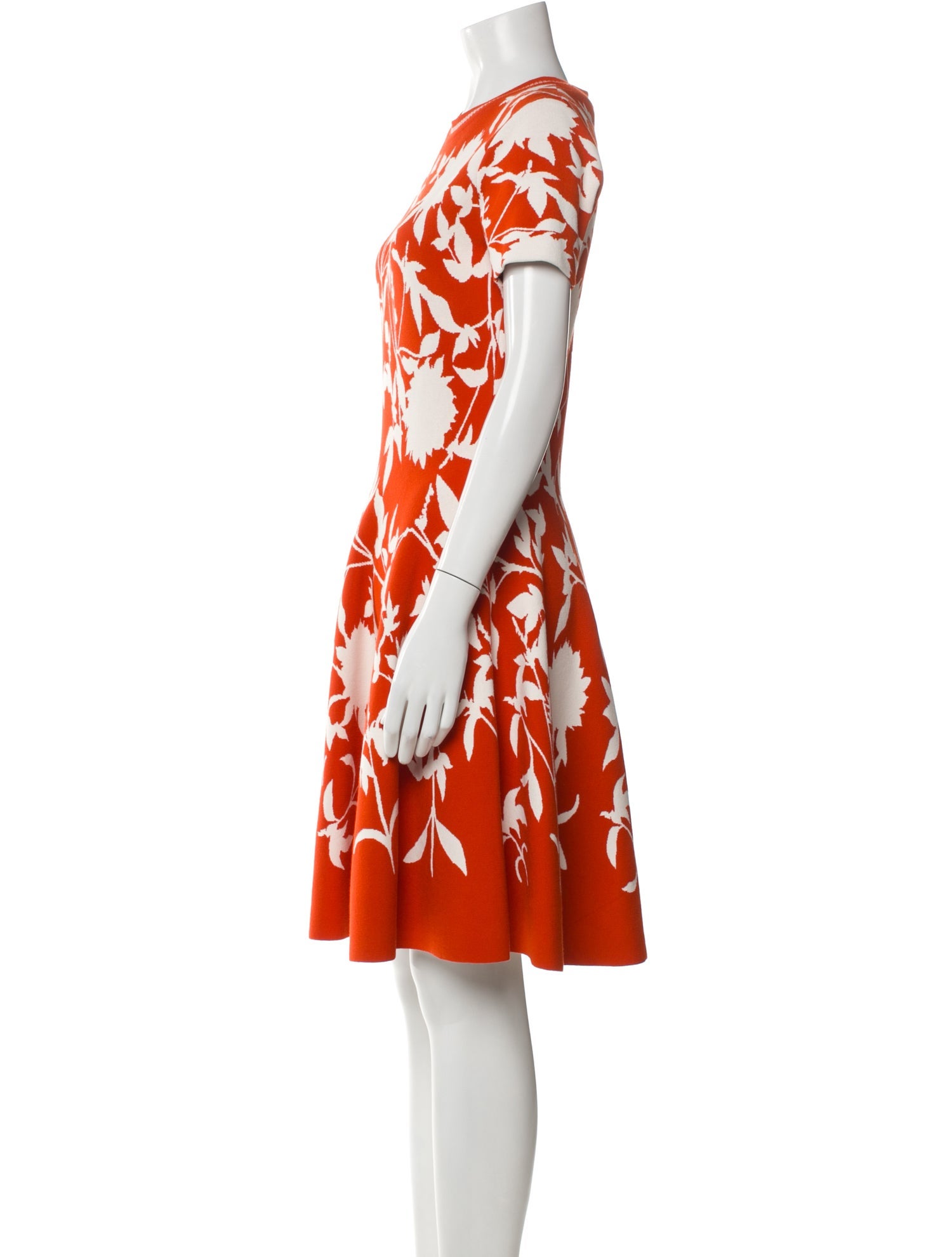 Oscar de la Renta Floral Print Knee-Length Dress