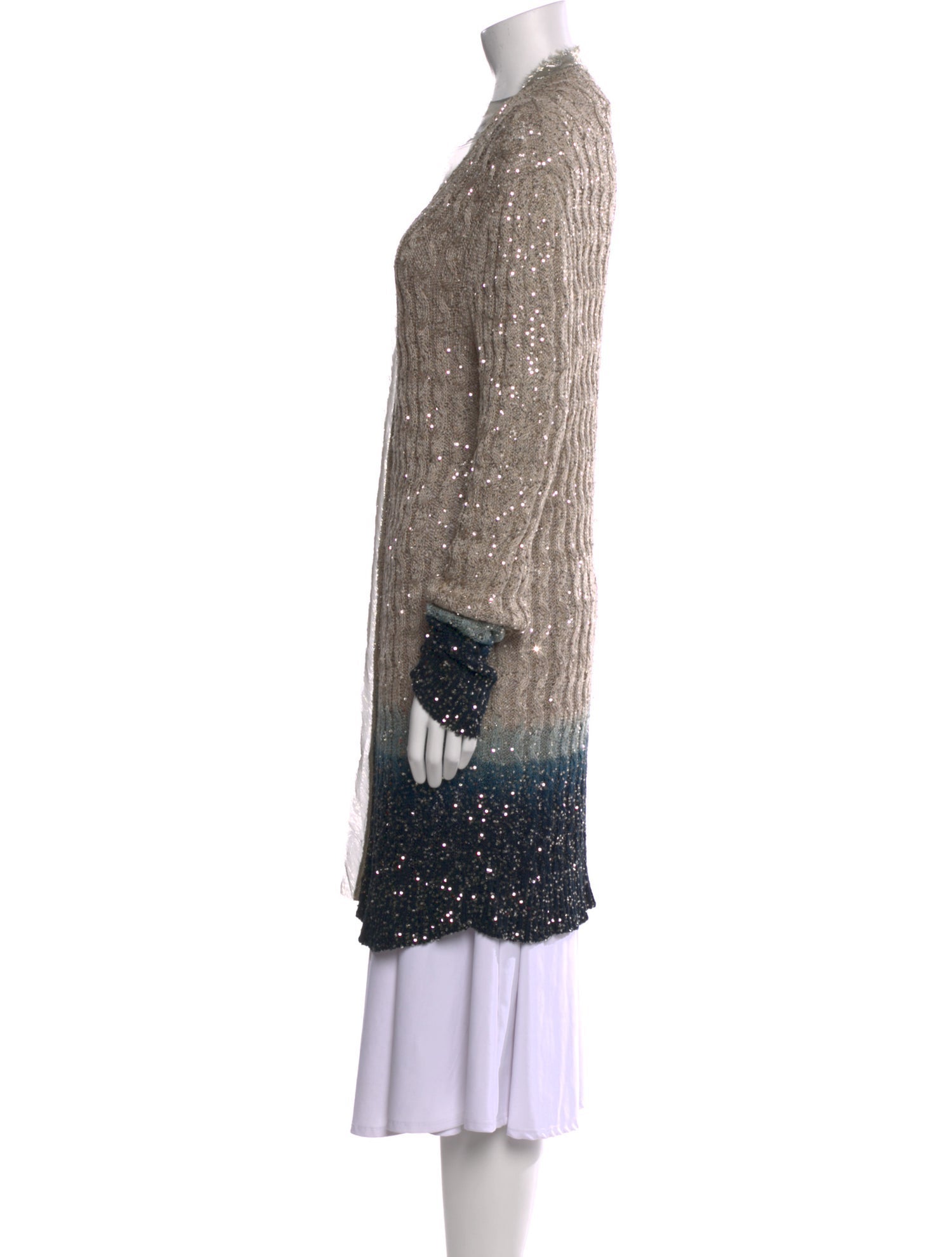 Oscar de la Renta Striped V-Neck Sweater