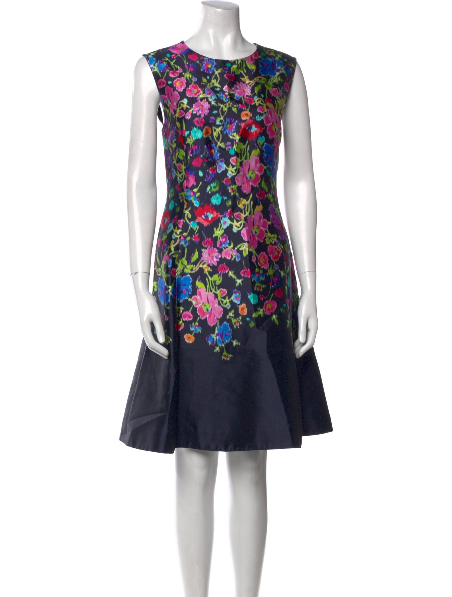Oscar de la Renta Floral Print Knee-Length Dress