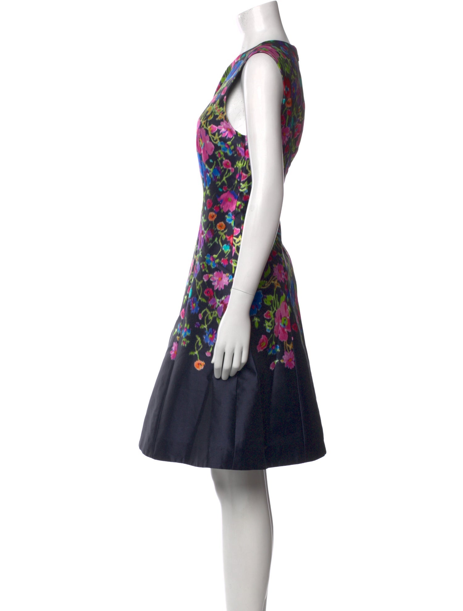 Oscar de la Renta Floral Print Knee-Length Dress