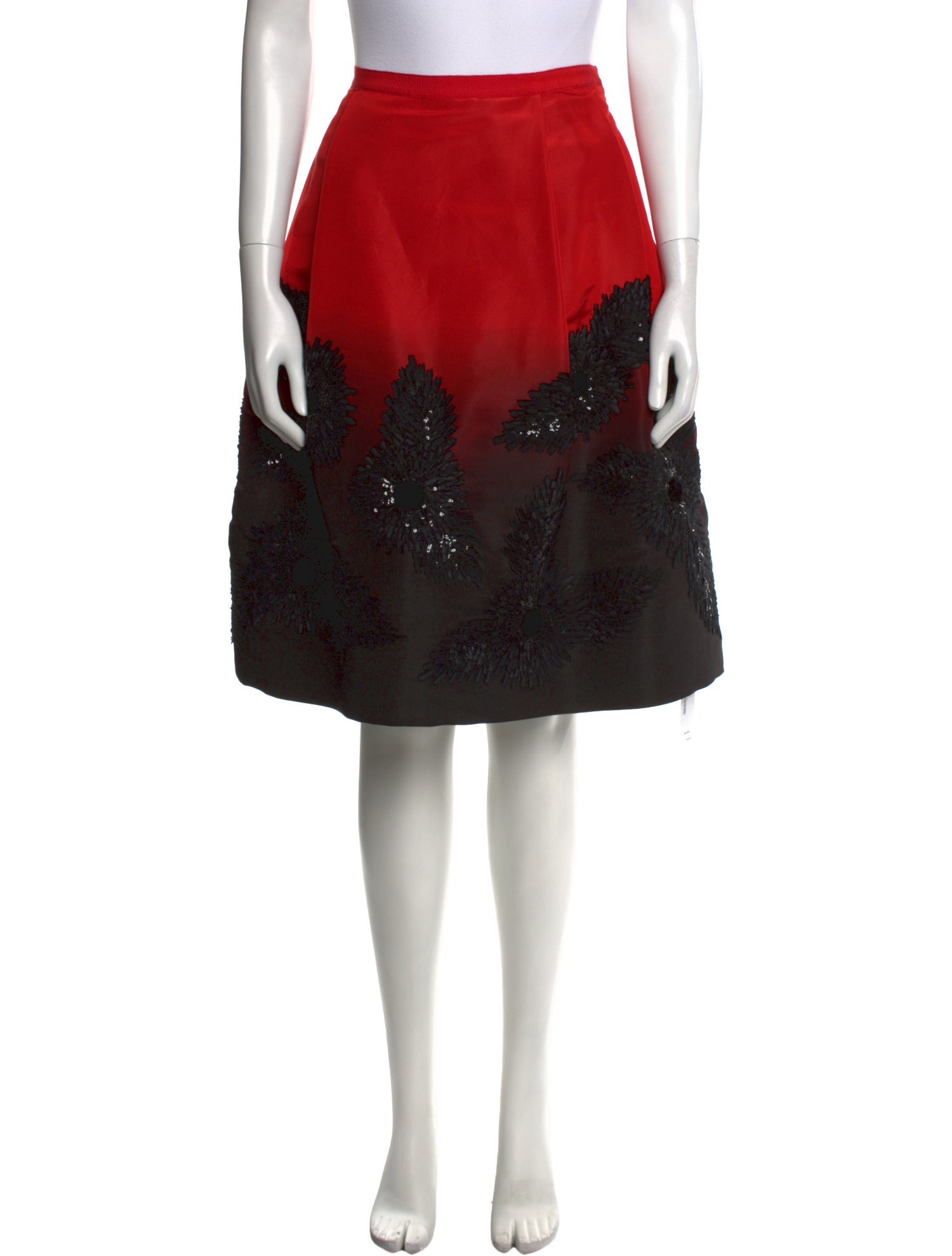 Oscar de la Renta Silk Knee-Length Skirt
