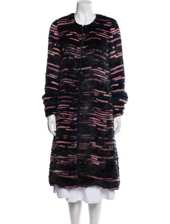 Oscar de la Renta Mink Striped Fur Coat