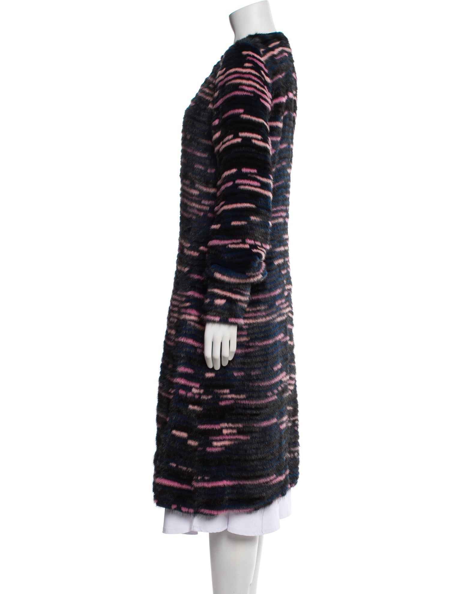 Oscar de la Renta Mink Striped Fur Coat