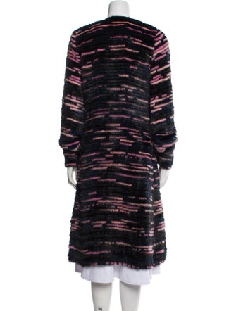 Oscar de la Renta Mink Striped Fur Coat