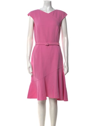Oscar de la Renta Virgin Wool Knee-Length Dress
