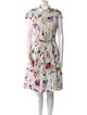 Oscar de la Renta Floral Print Knee-Length Dress