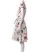 Oscar de la Renta Floral Print Knee-Length Dress