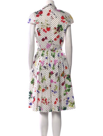 Oscar de la Renta Floral Print Knee-Length Dress