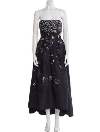 Oscar de la Renta Silk Long Dress