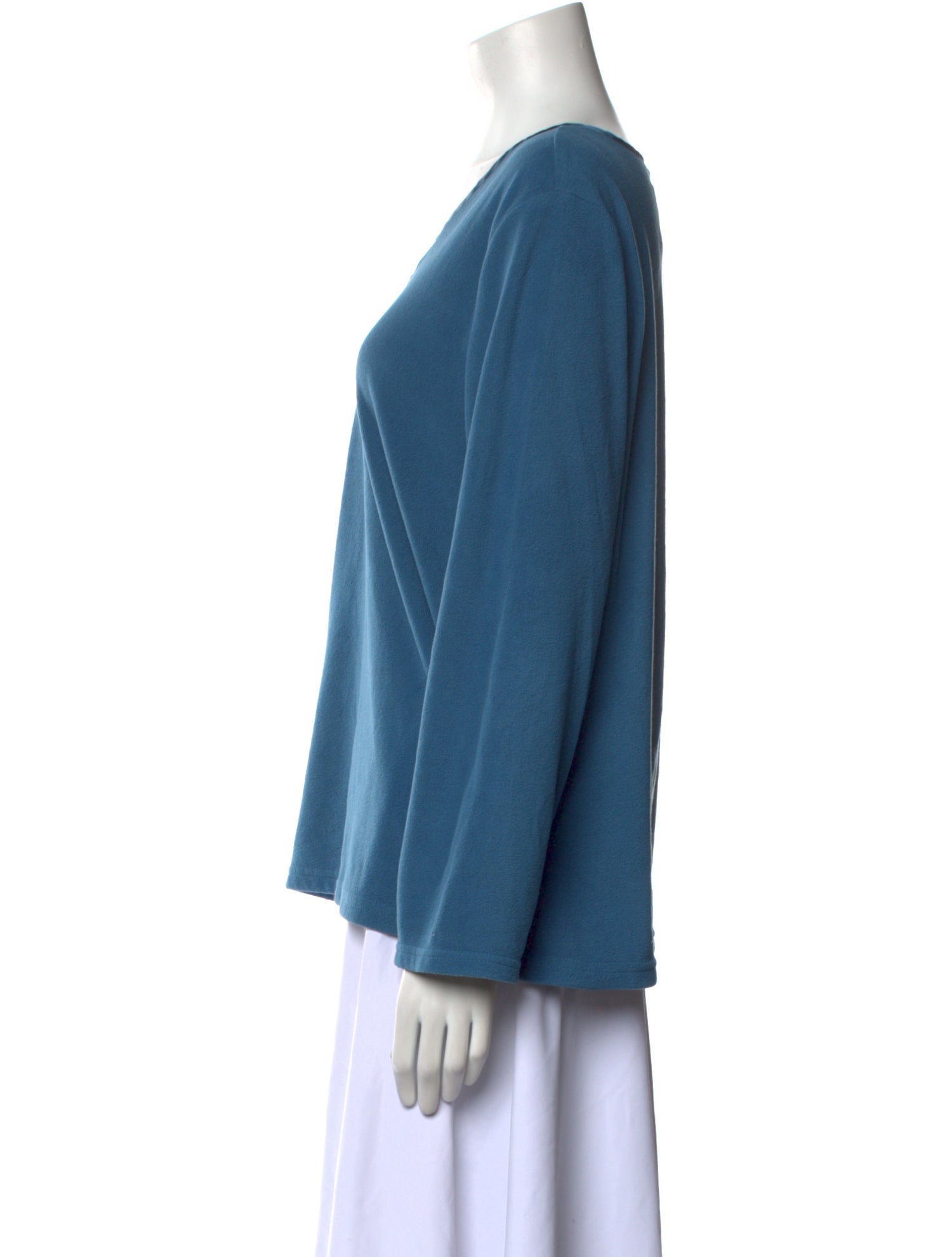 Oscar de la Renta V-Neck Long Sleeve Top