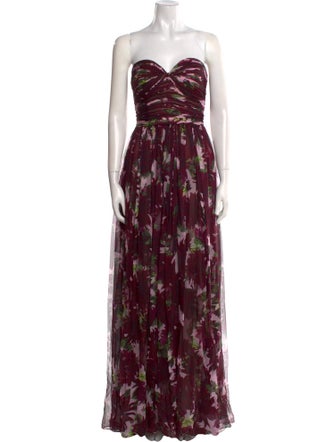 Oscar de la Renta Silk Long Dress