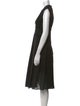 Oscar de la Renta V-Neck Midi Length Dress