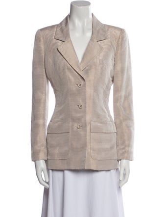 Oscar de la Renta Linen Striped Blazer