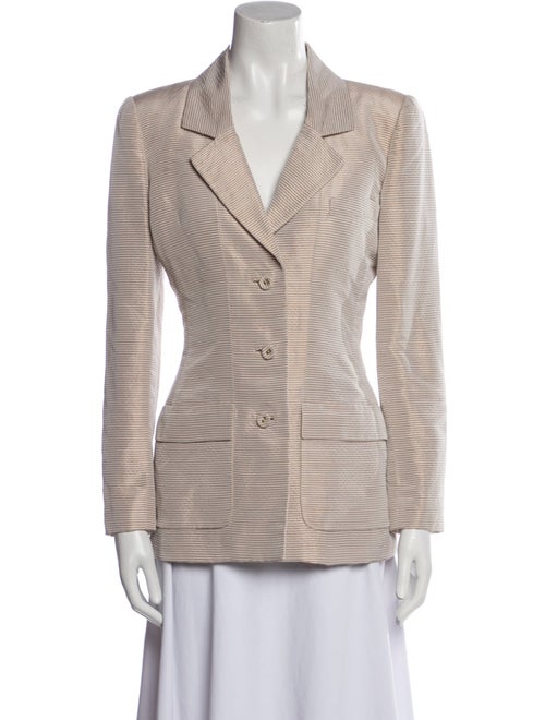 Oscar de la Renta Linen Striped Blazer