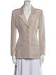 Oscar de la Renta Linen Striped Blazer