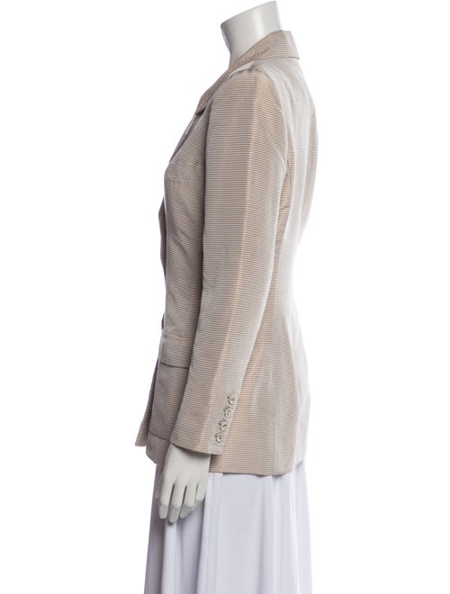 Oscar de la Renta Linen Striped Blazer