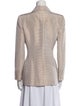 Oscar de la Renta Linen Striped Blazer