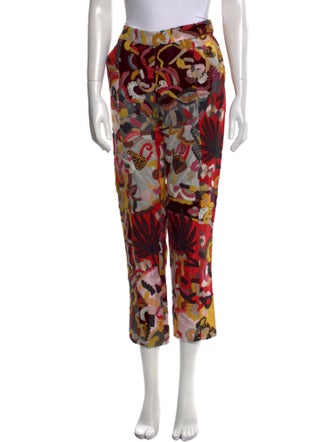 Oscar de la Renta Printed Straight Leg Pants