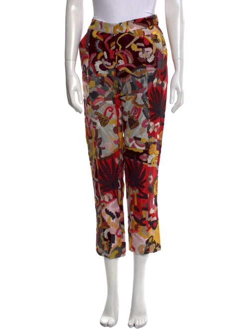 Oscar de la Renta Printed Straight Leg Pants