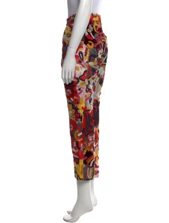 Oscar de la Renta Printed Straight Leg Pants