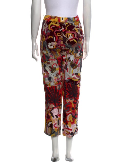 Oscar de la Renta Printed Straight Leg Pants