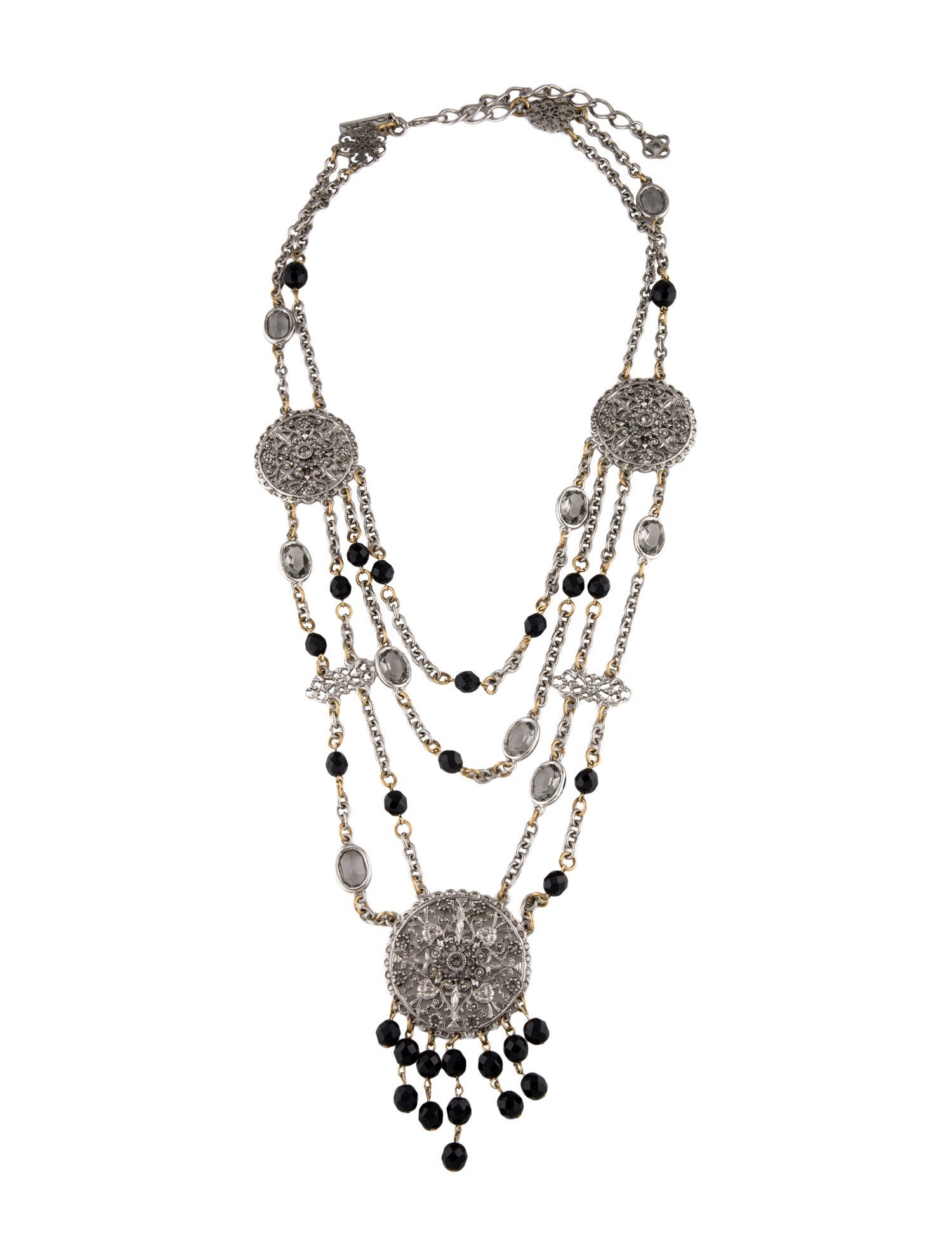 Oscar de la Renta Crystal & Resin Multistrand Necklace