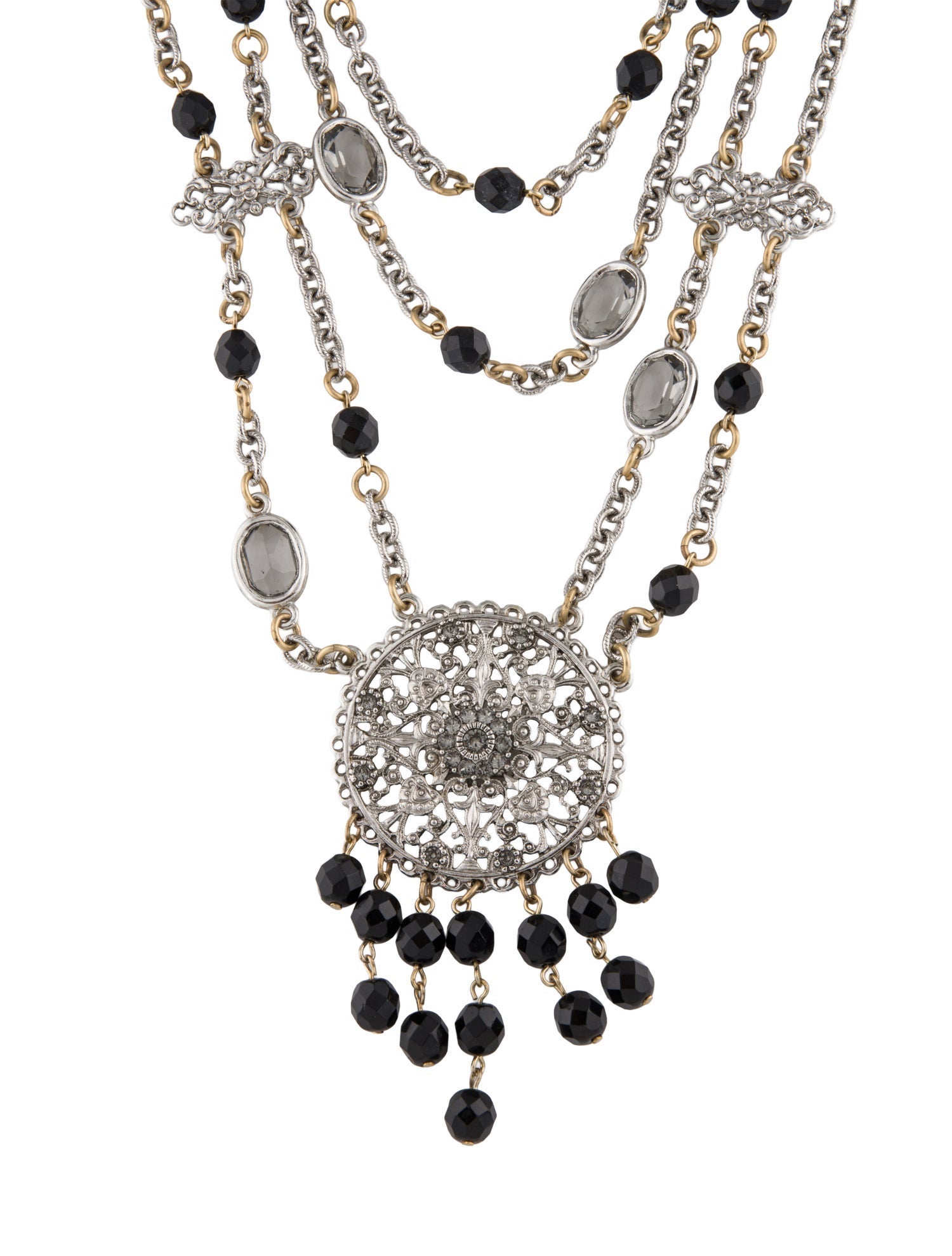 Oscar de la Renta Crystal & Resin Multistrand Necklace