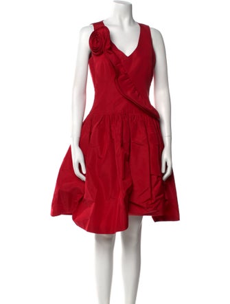 Oscar de la Renta Silk Knee-Length Dress