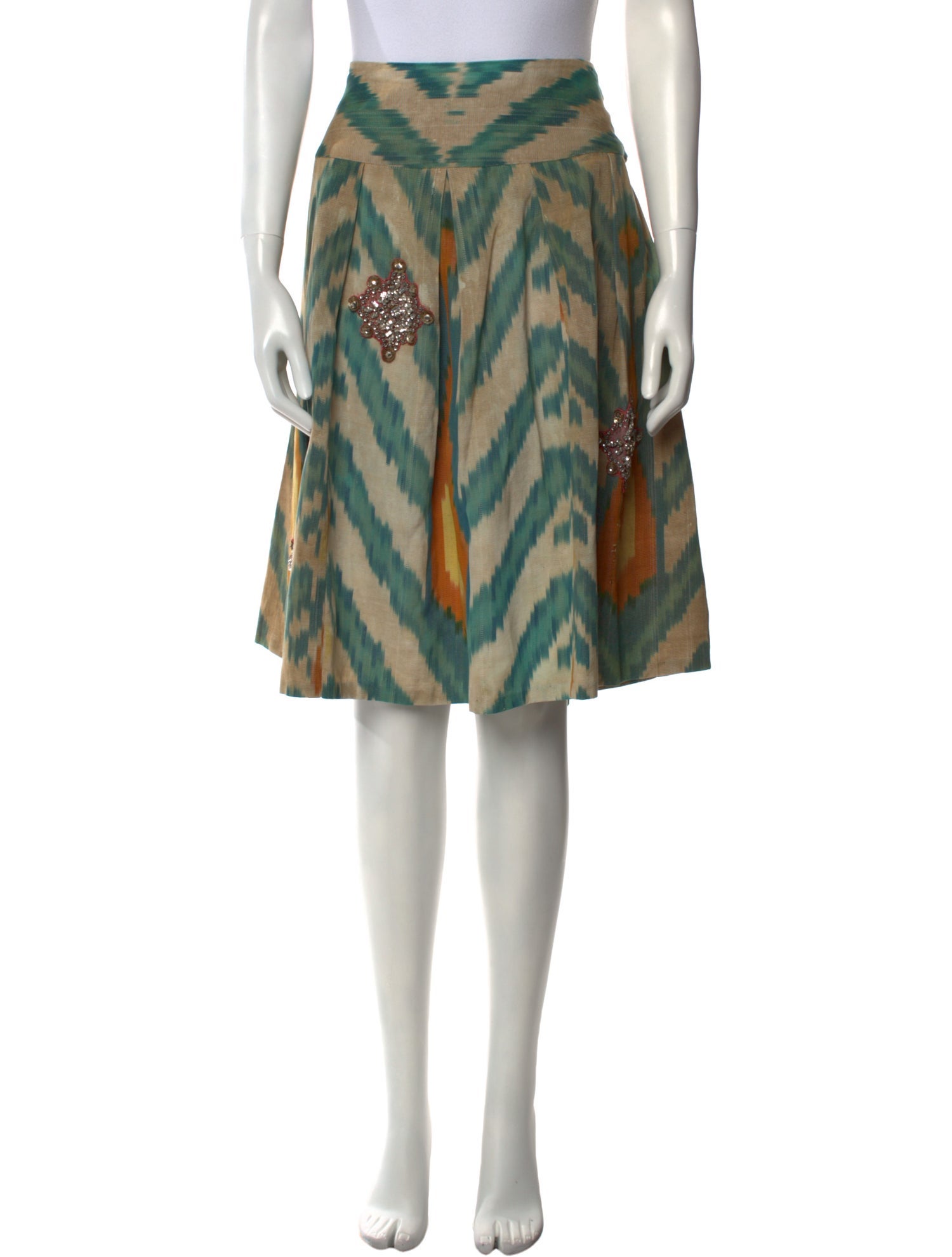 Oscar de la Renta Printed Knee-Length Skirt