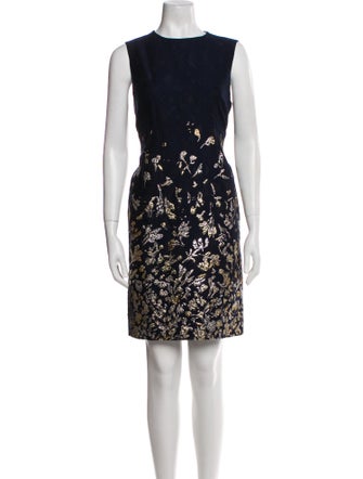Oscar de la Renta Floral Print Dress Set