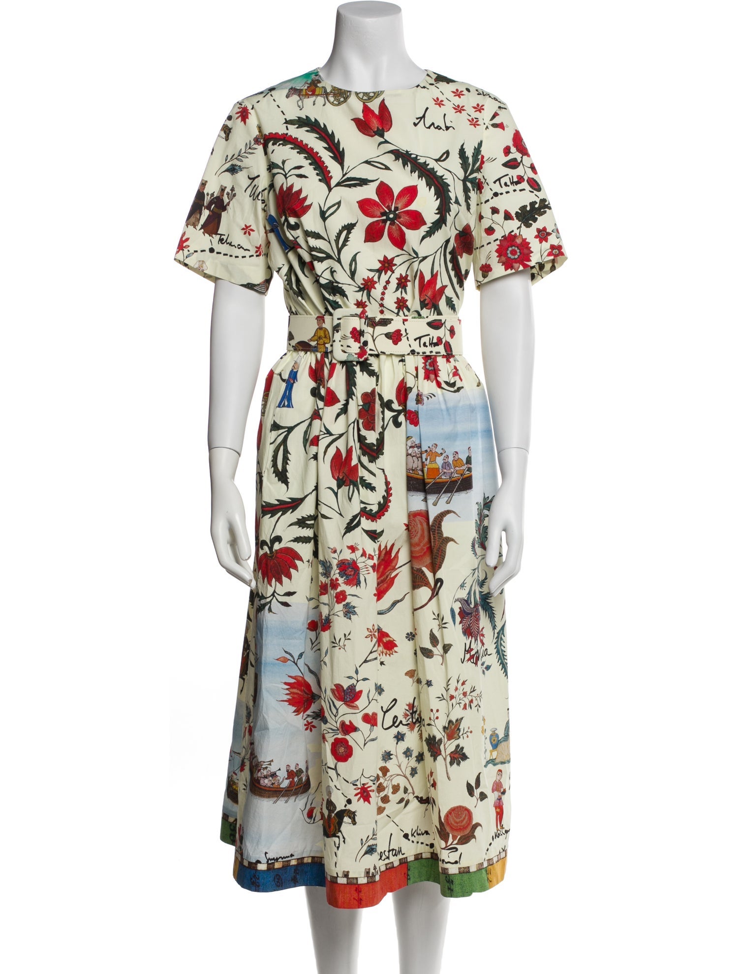 Oscar de la Renta Floral Print Long Dress