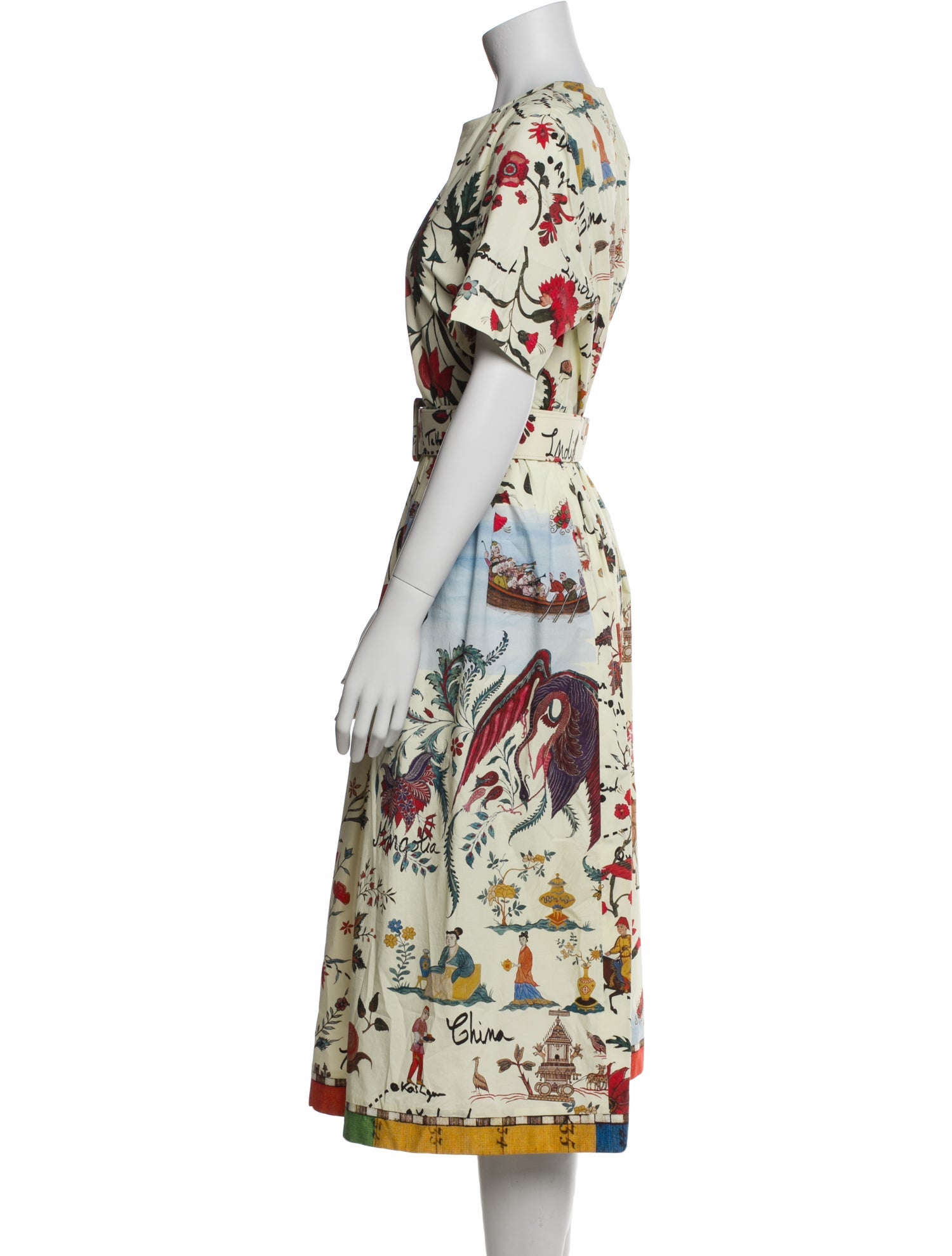 Oscar de la Renta Floral Print Long Dress