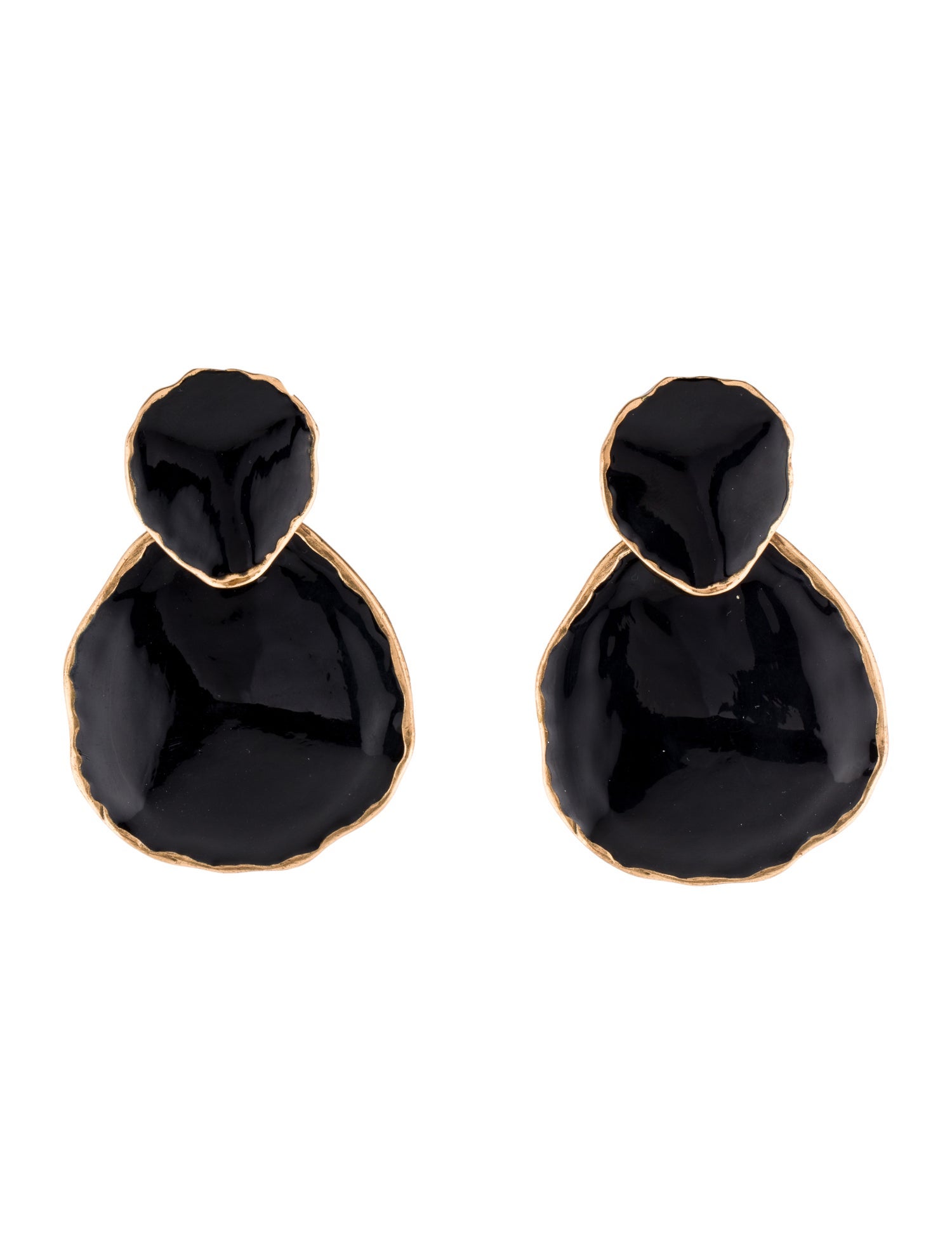 Oscar de la Renta Enamel Drop Clip-On Earrings