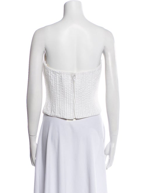 Oscar de la Renta Striped Strapless Crop Top