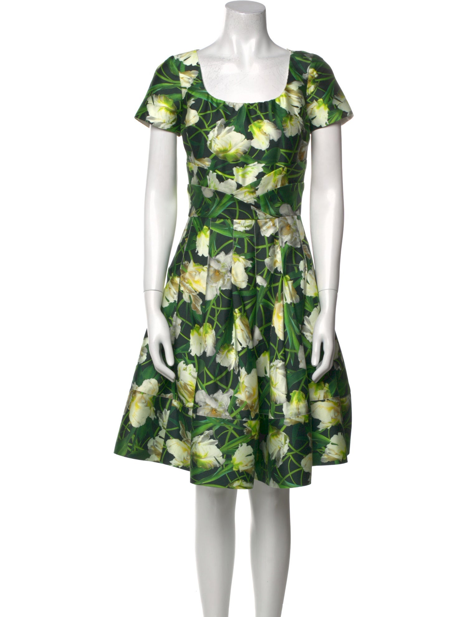 Oscar de la Renta Floral Print Knee-Length Dress