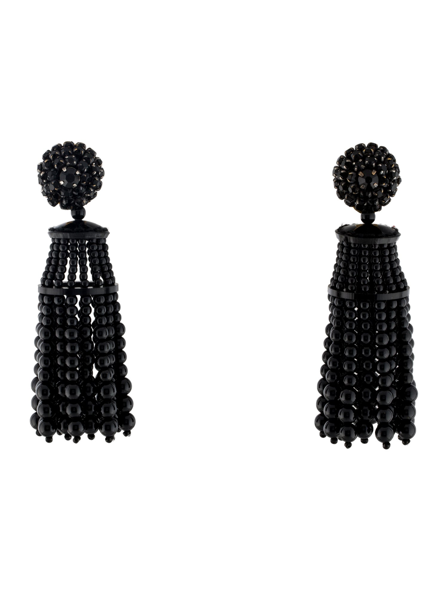 Oscar de la Renta Crystal Beaded Drop Earrings