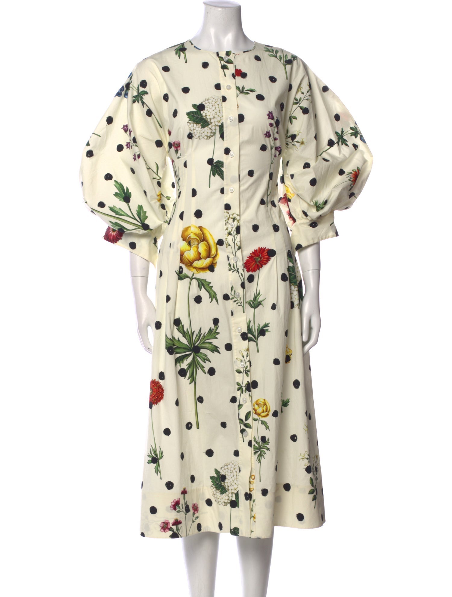 Oscar de la Renta Floral Print Long Dress