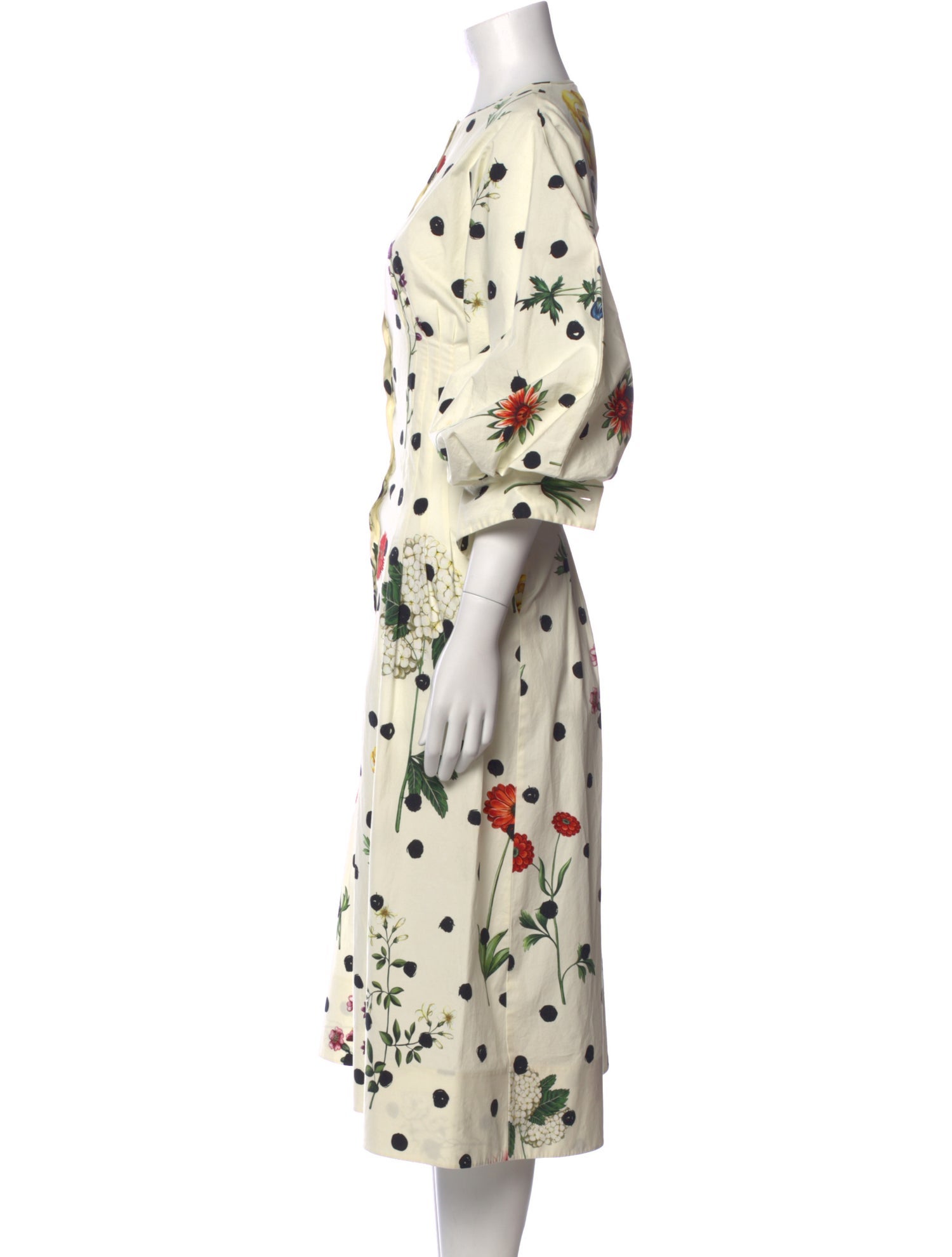 Oscar de la Renta Floral Print Long Dress