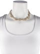 Oscar de la Renta Faux Pearl Torn Paper Collar Necklace