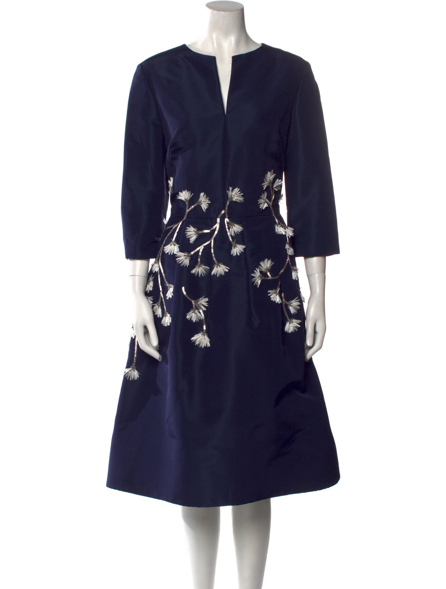 Oscar de la Renta Silk Midi Length Dress w/ Tags