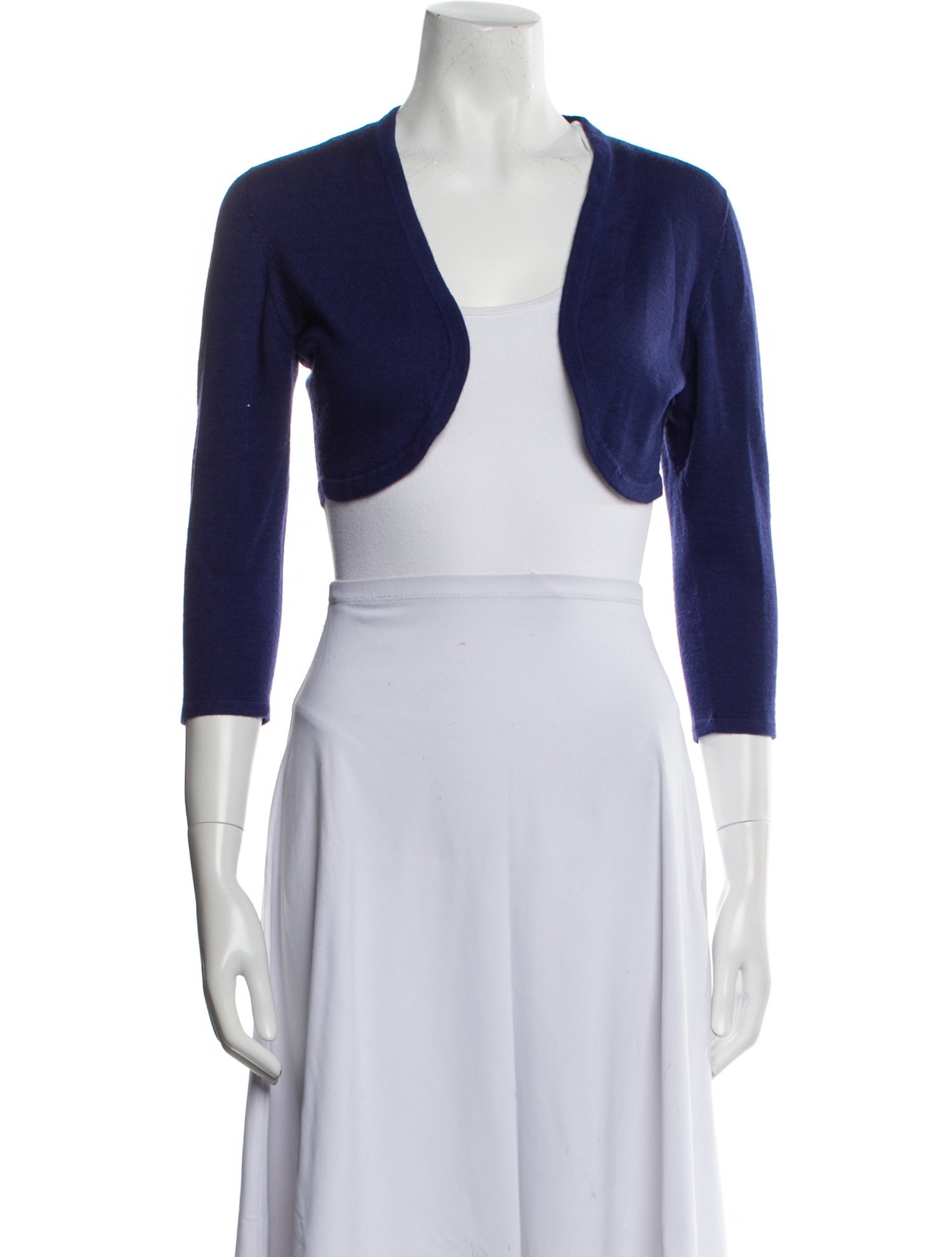 Oscar de la Renta Virgin Wool Open Front Sweater