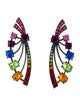 Oscar de la Renta Crystal Fan Drop Earrings