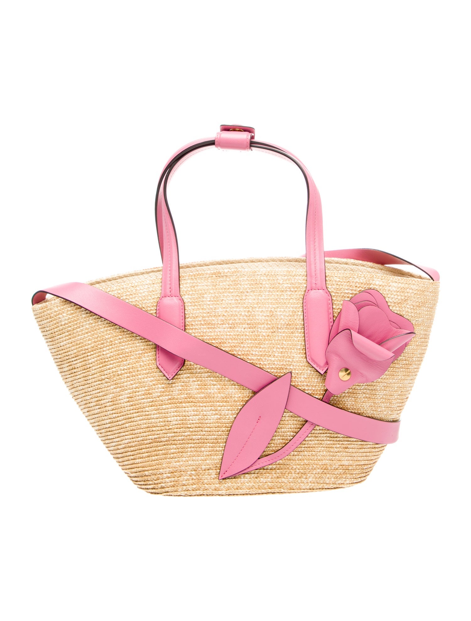 Oscar de la Renta Raffia Shoulder Bag