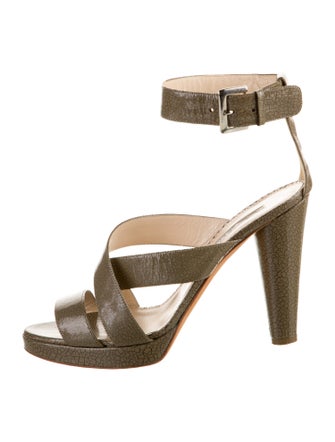 Oscar de la Renta Patent Leather Sandals