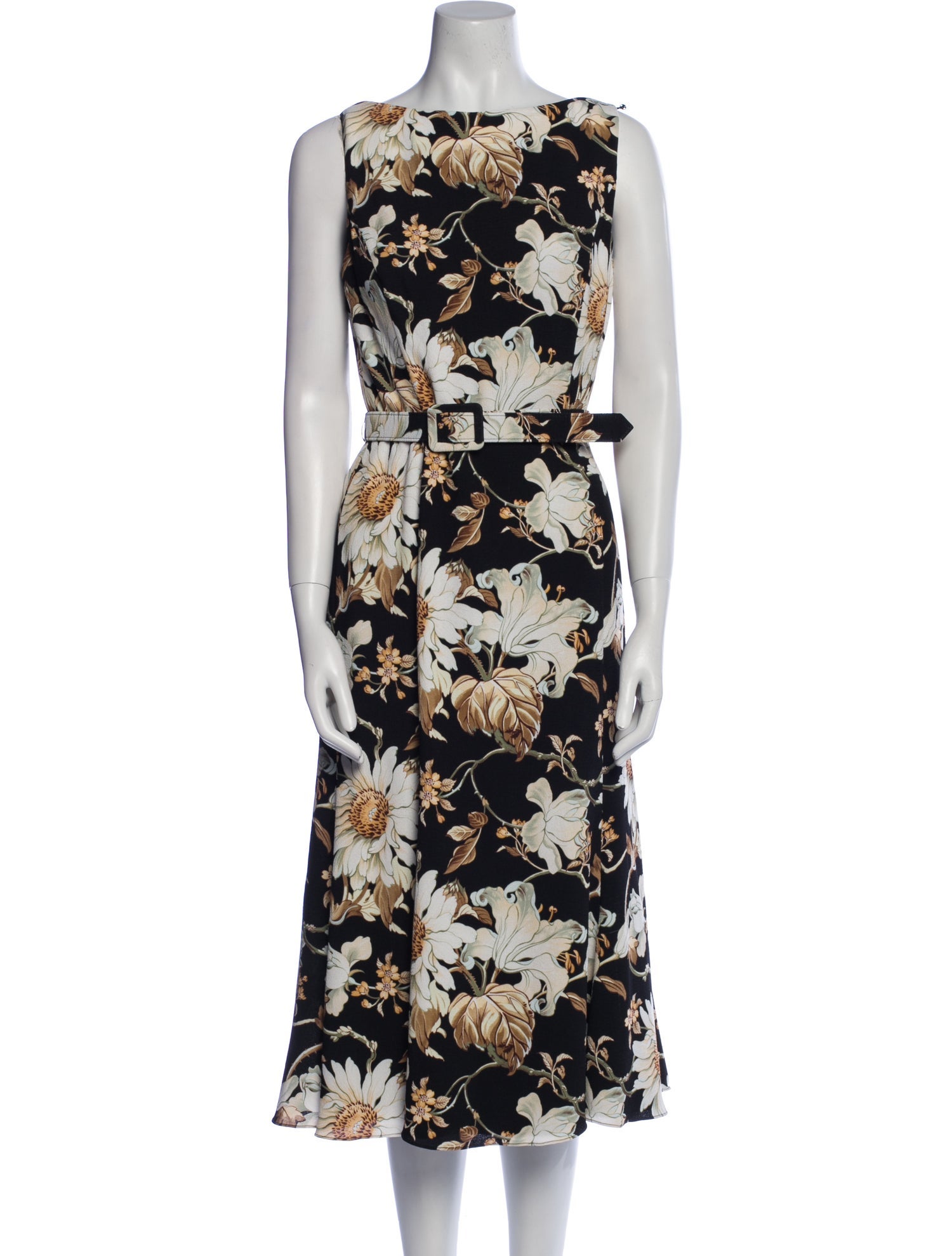 Oscar de la Renta Silk Midi Length Dress