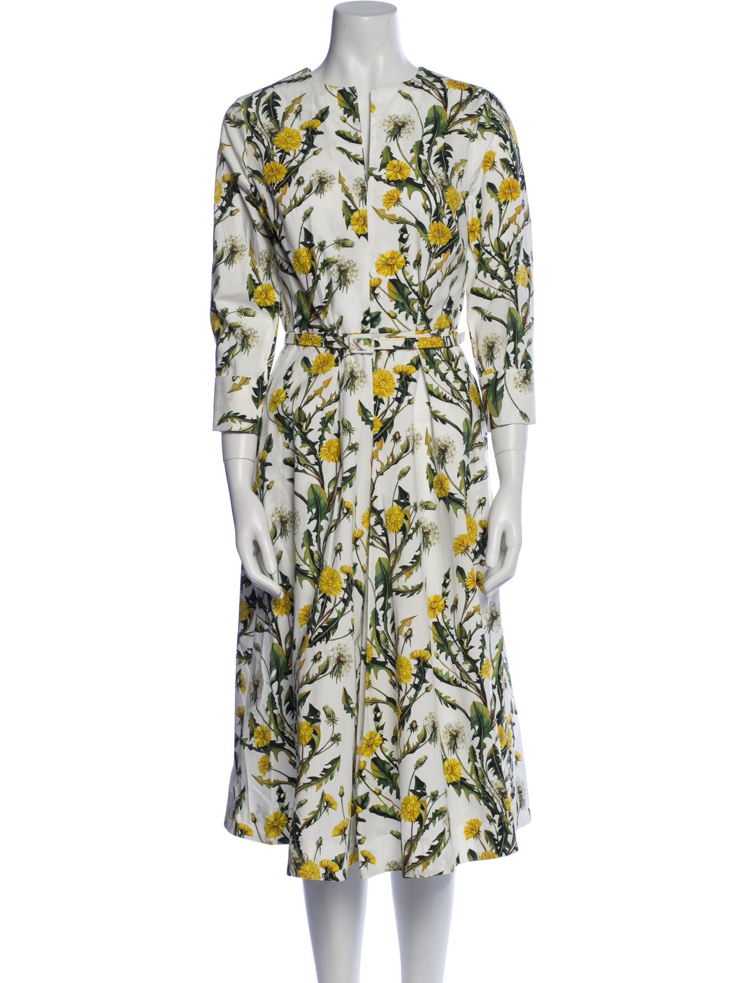 Oscar de la Renta Printed Midi Length Dress