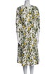 Oscar de la Renta Printed Midi Length Dress