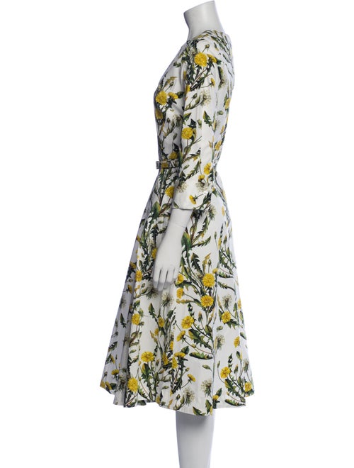 Oscar de la Renta Printed Midi Length Dress